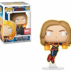 Funko Captain Marvel - Captain Marvel (Unmasked - Flying - GITD) Exclusive POP! Vinyl Figure Funko Items