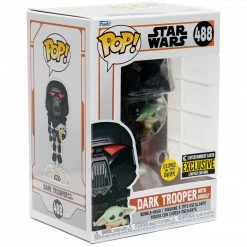 Funko Funko Items Star Wars The Mandalorian - Dark Trooper With Grogu Glow-in-the-Dark Exclusive POP! Vinyl Figure