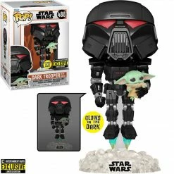 Funko Funko Items Star Wars The Mandalorian - Dark Trooper With Grogu Glow-in-the-Dark Exclusive POP! Vinyl Figure